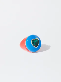 PARFOIS Anillo Esmaltado Maxi Corazón Multicor New