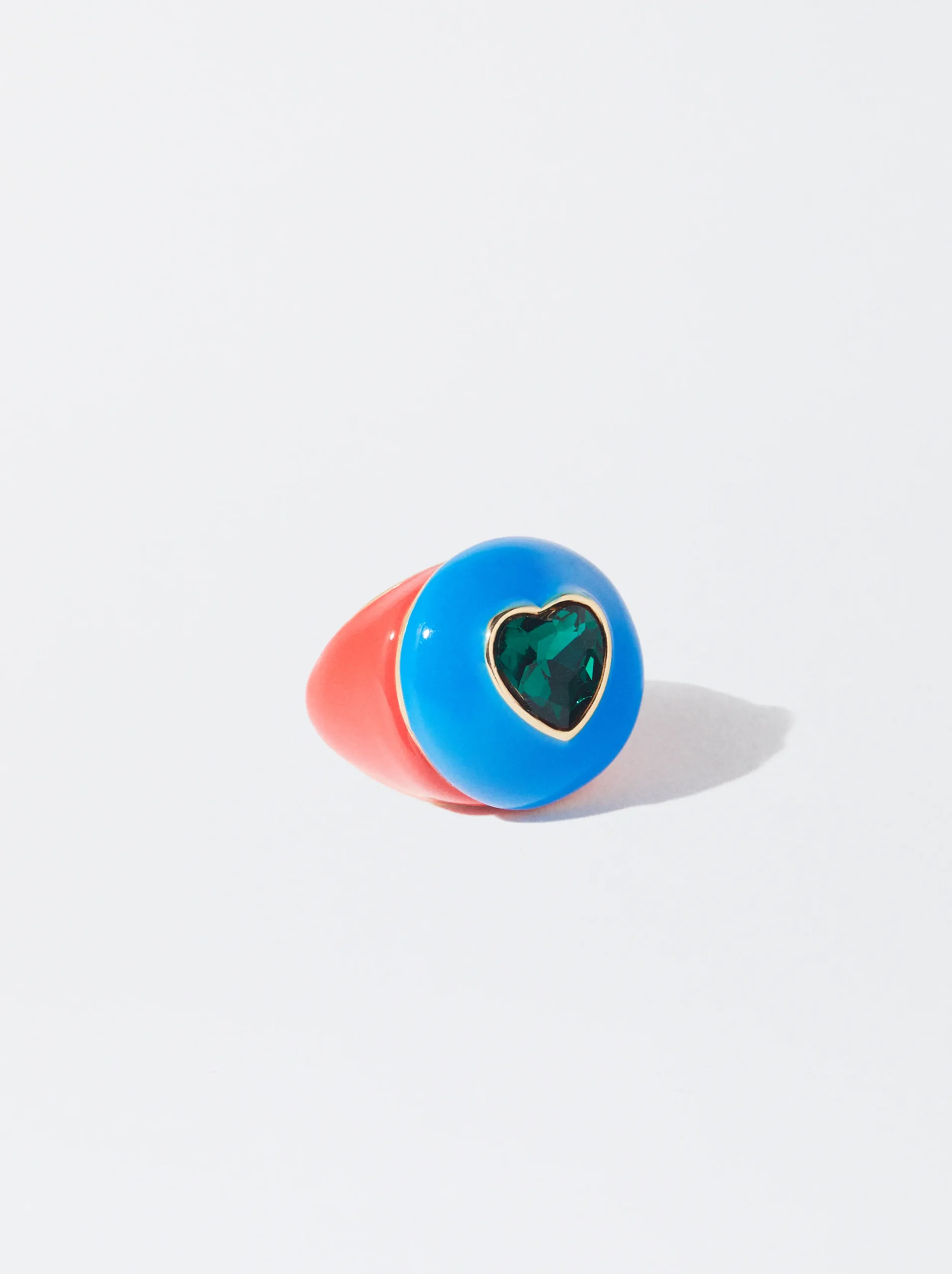 PARFOIS Anillo Esmaltado Maxi Corazón Multicor New