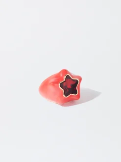 PARFOIS Anillo Esmaltado Maxi Estrella Rojo Sale
