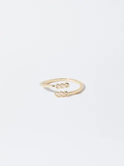 PARFOIS Anillo Fino Con Strass Verde Flash Sale