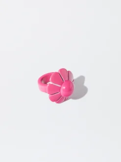 PARFOIS Anillo Flor Y Resina Rosa Fashion