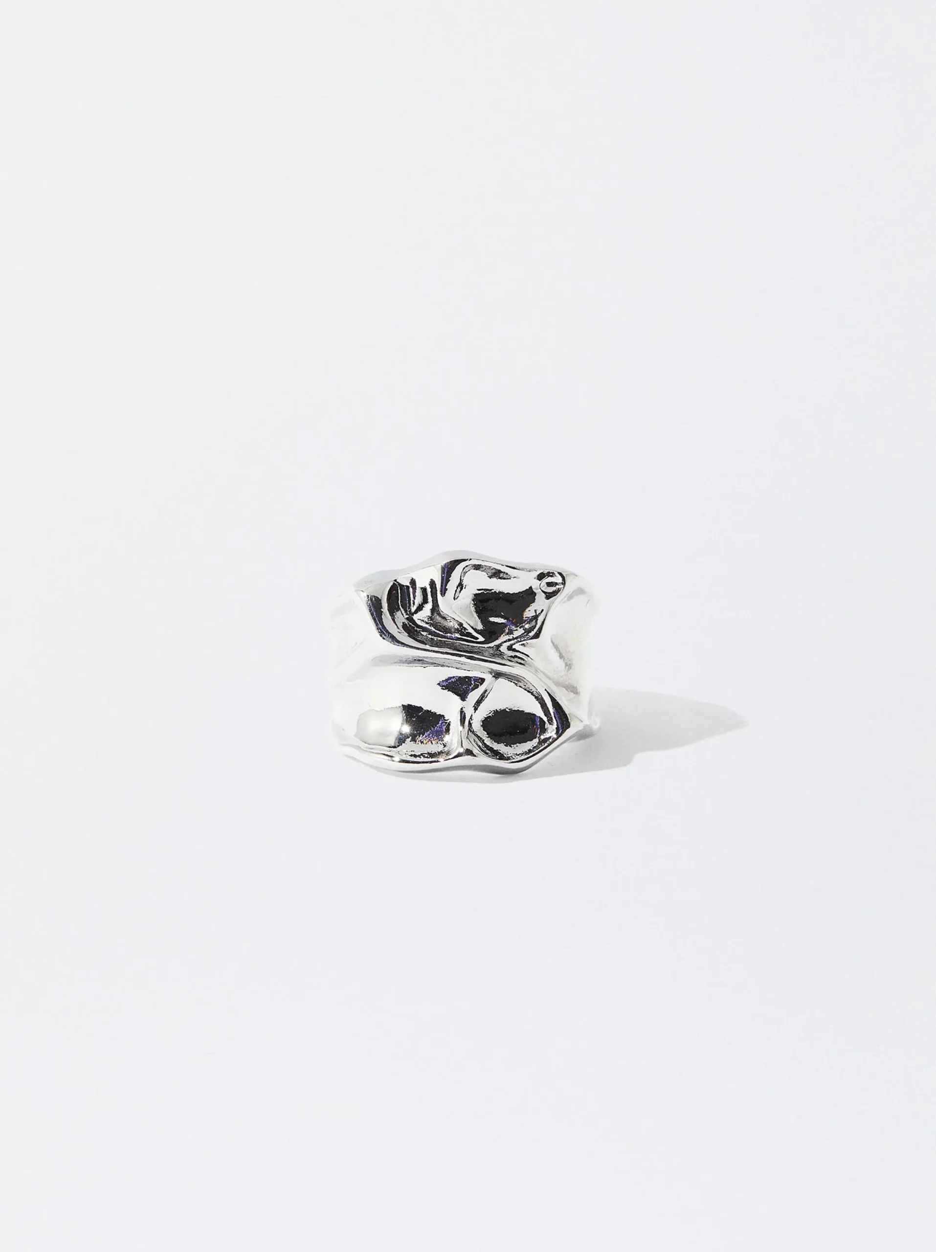 PARFOIS Anillo Con Relieve Plateado Hot