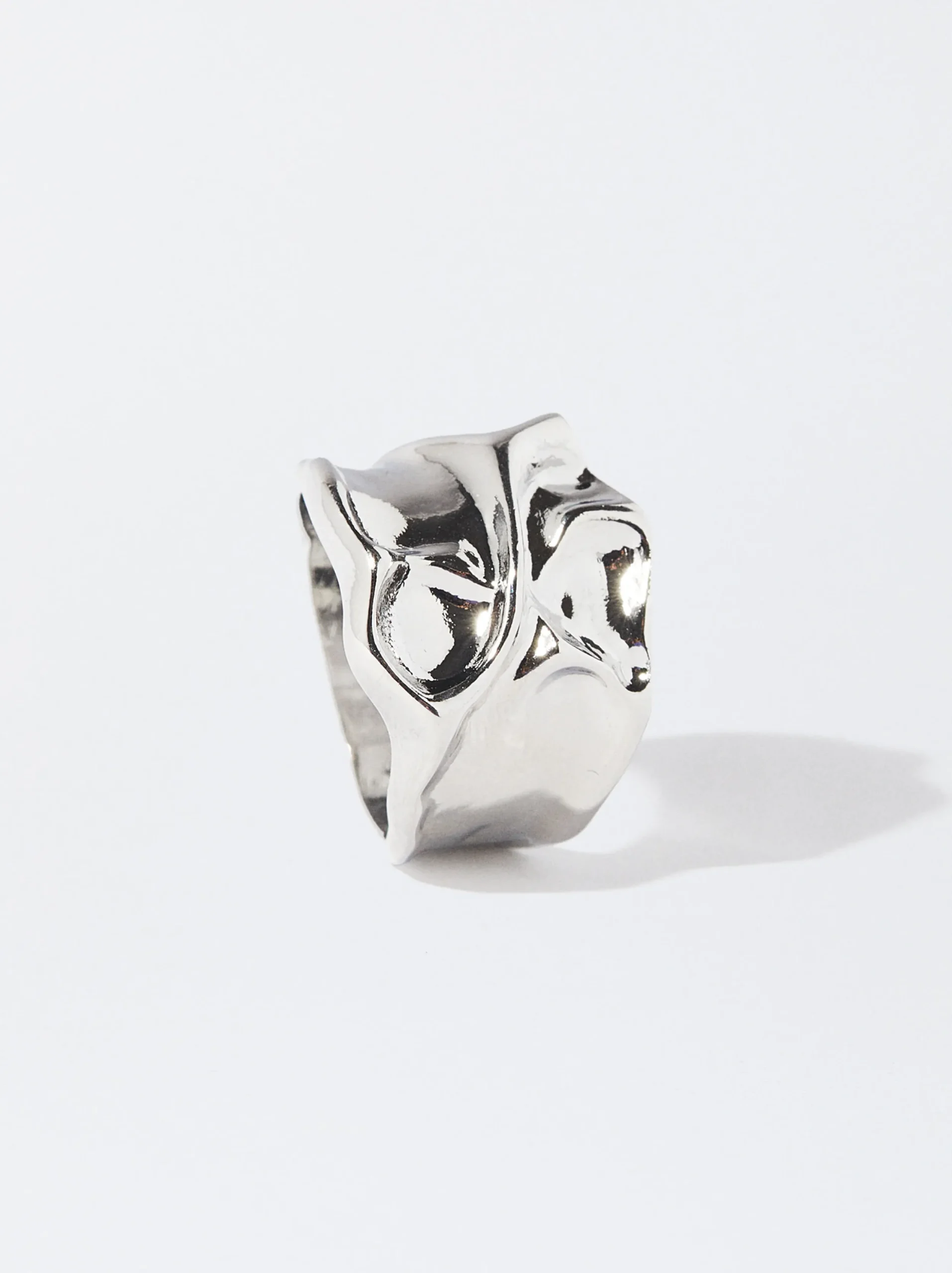 PARFOIS Anillo Con Relieve Plateado Hot