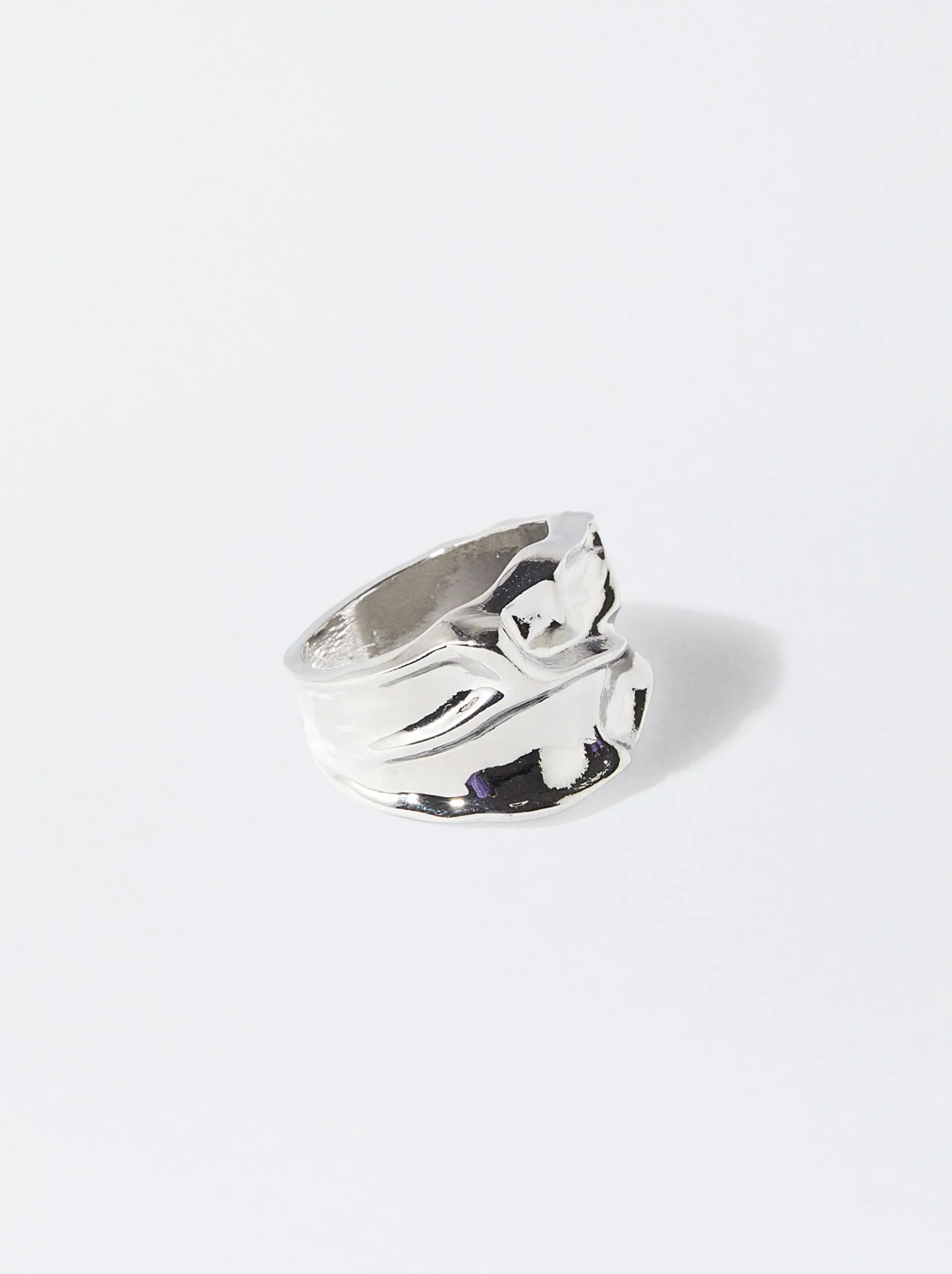 PARFOIS Anillo Con Relieve Plateado Hot