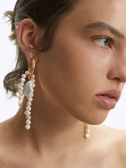 PARFOIS Aros Con Perlas De Agua Dulce Dorado Discount