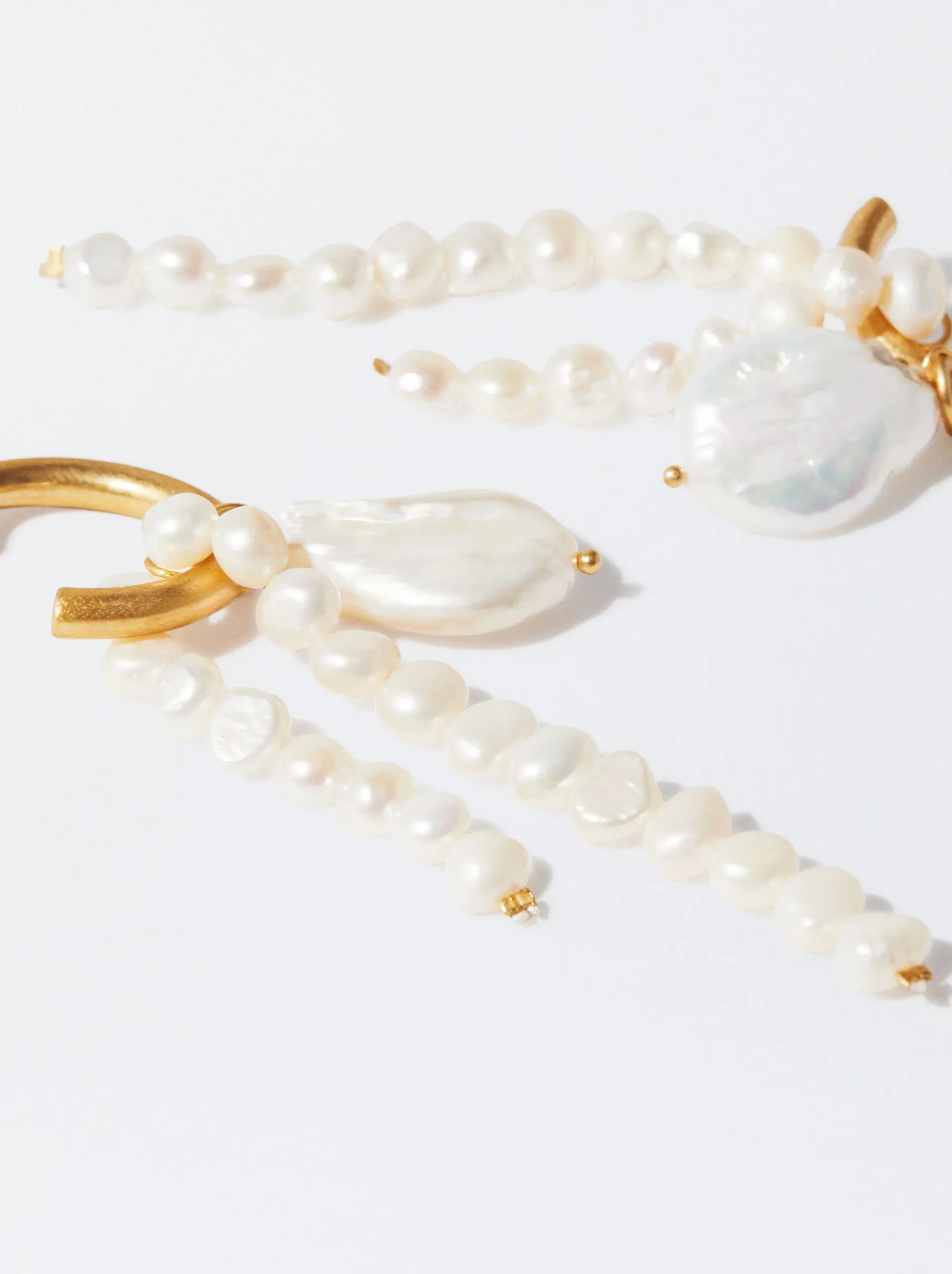 PARFOIS Aros Con Perlas De Agua Dulce Dorado Discount
