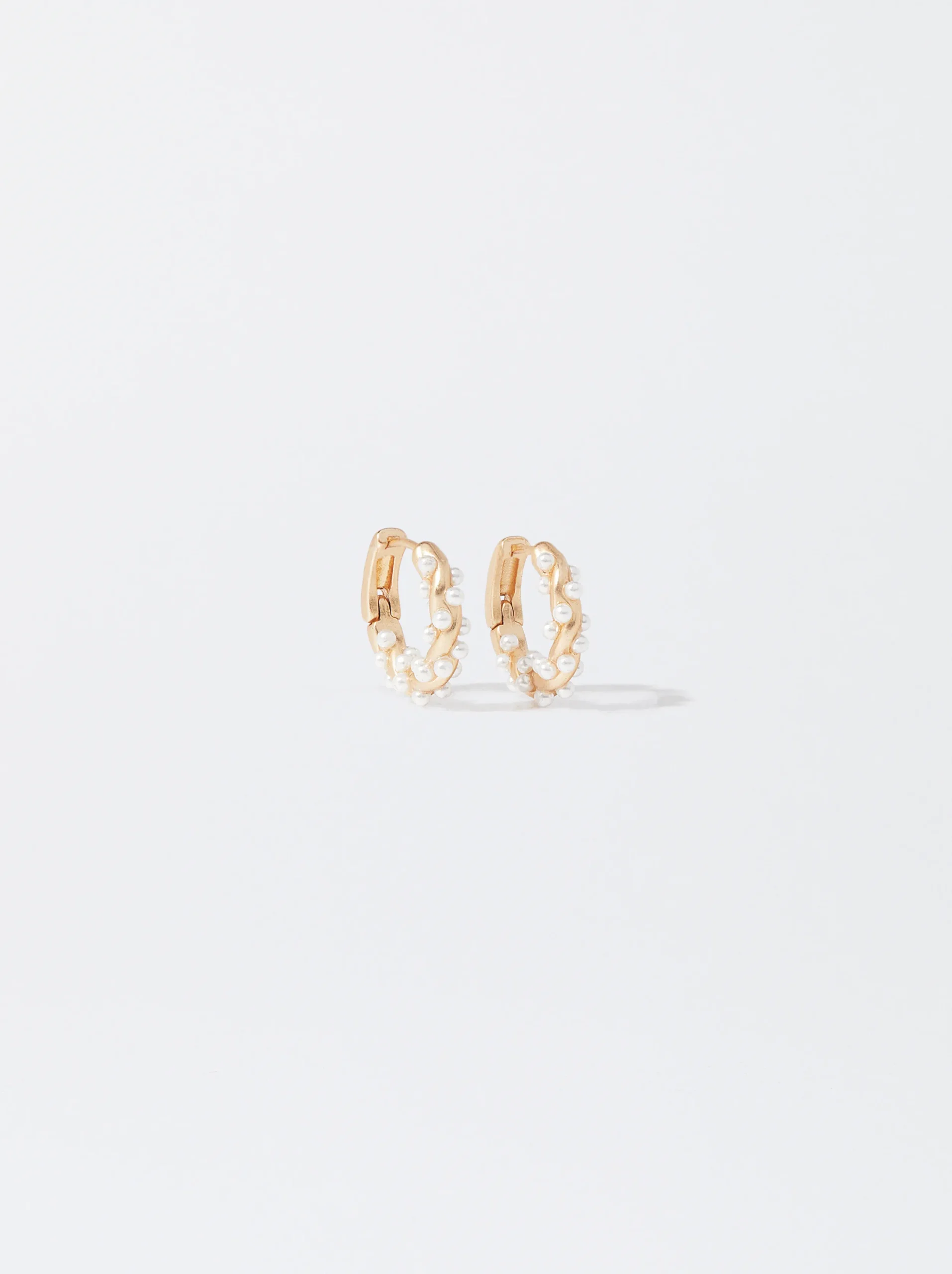 PARFOIS Aros Dorados Con Perlas Blanco Store