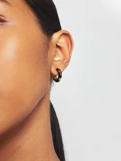 PARFOIS Aros Esmaltados Con Coraz&oacute;n Negro Clearance
