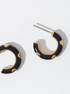 PARFOIS Aros Esmaltados Con Corazón Negro Clearance