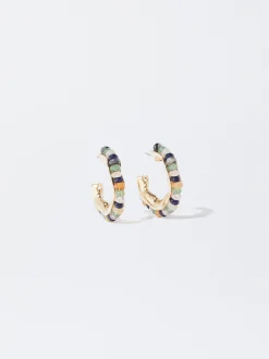 PARFOIS Aros Multicolor Con Piedra Multicor Flash Sale