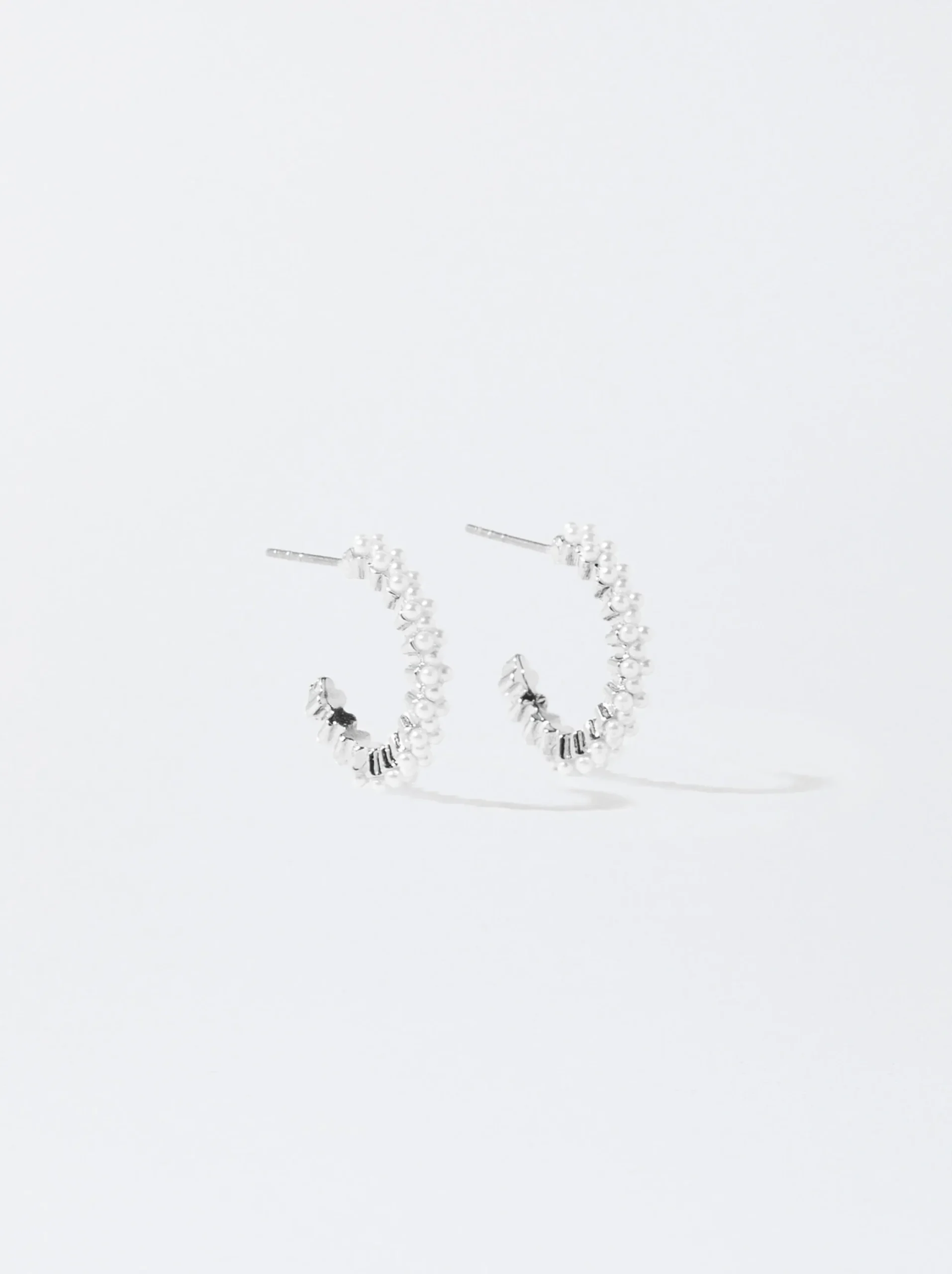 PARFOIS Aros s Con Perlas Plateado Online
