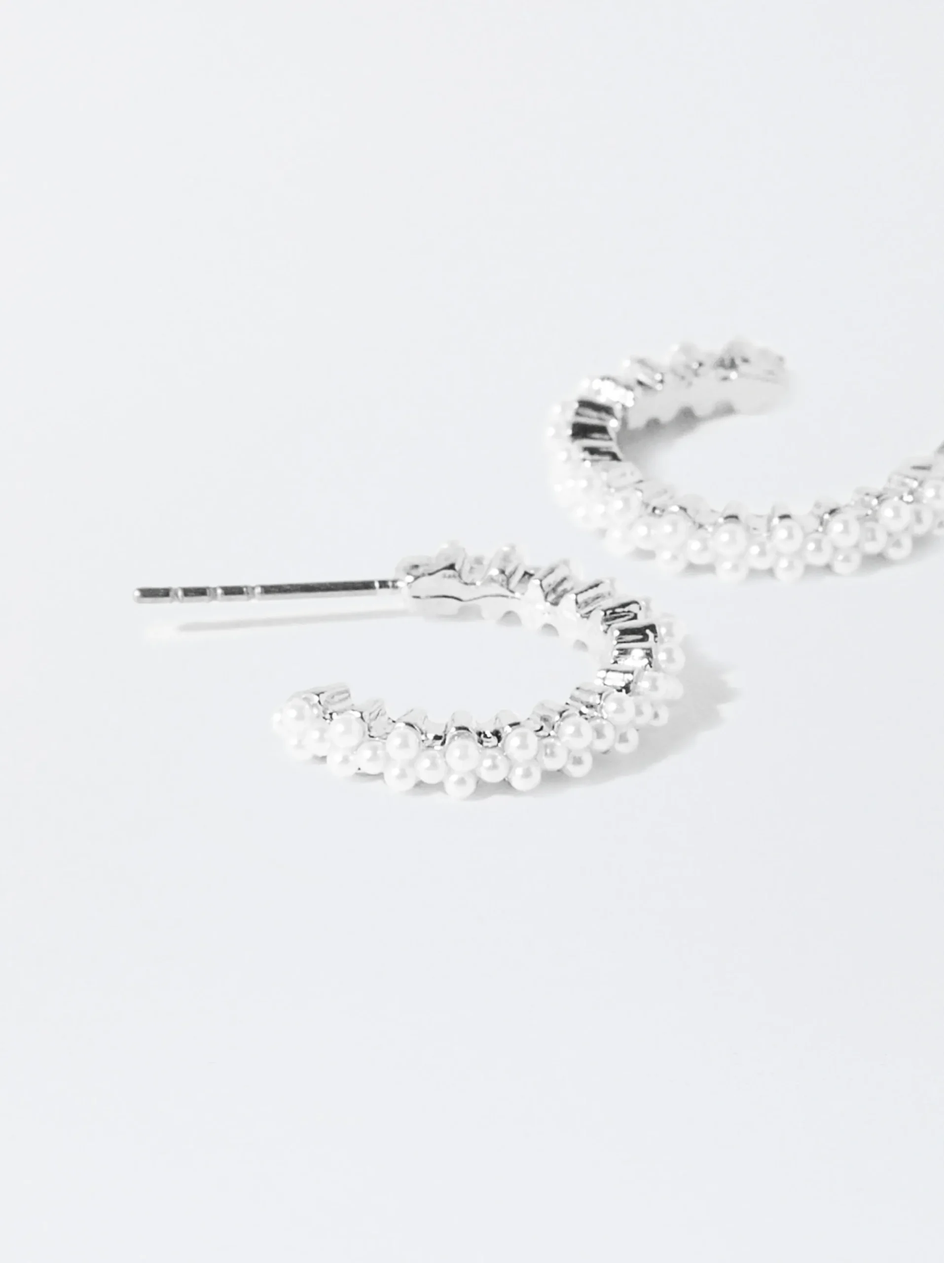 PARFOIS Aros s Con Perlas Plateado Online