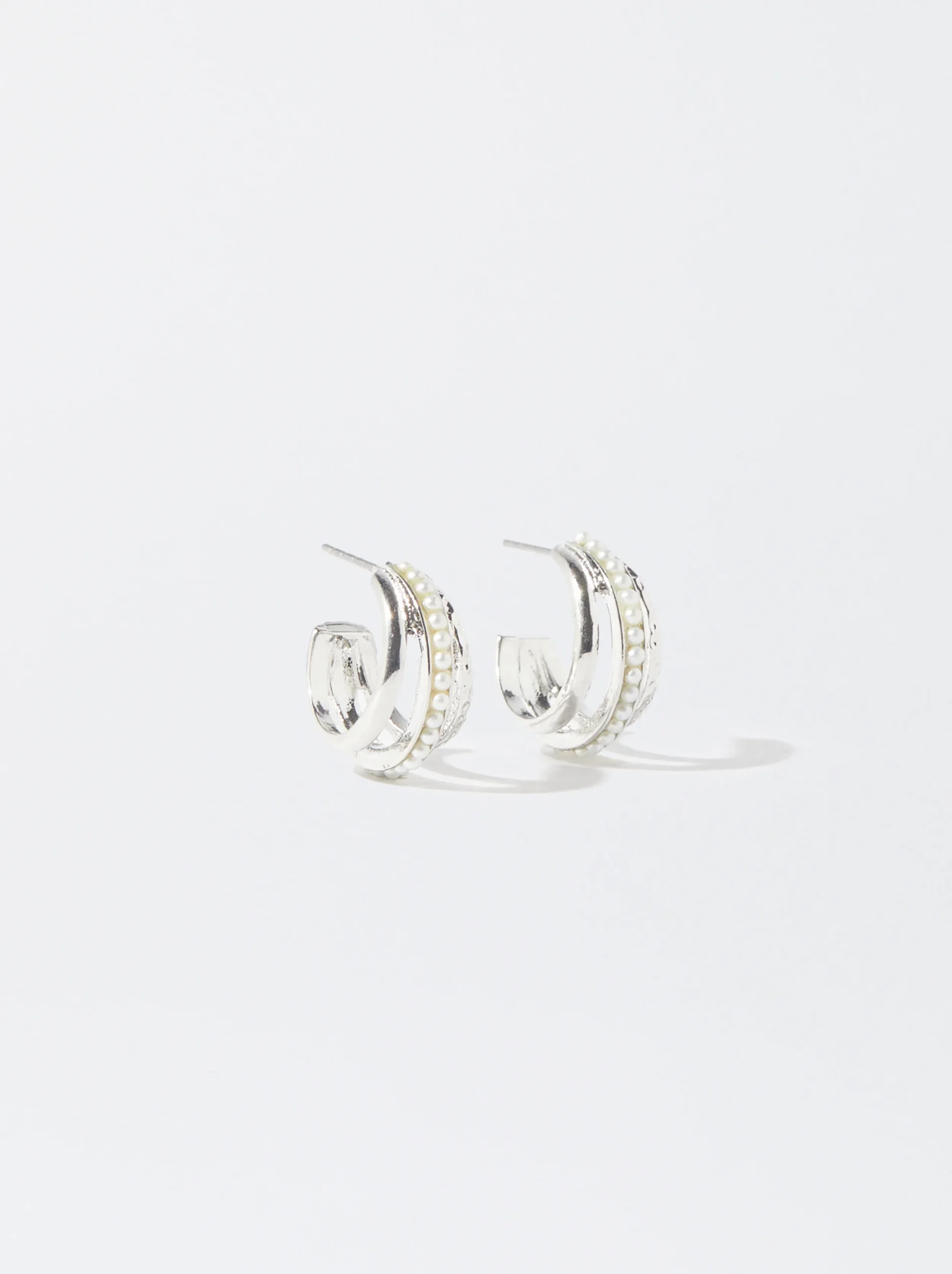PARFOIS Aros s Con Perlas Plateado Clearance