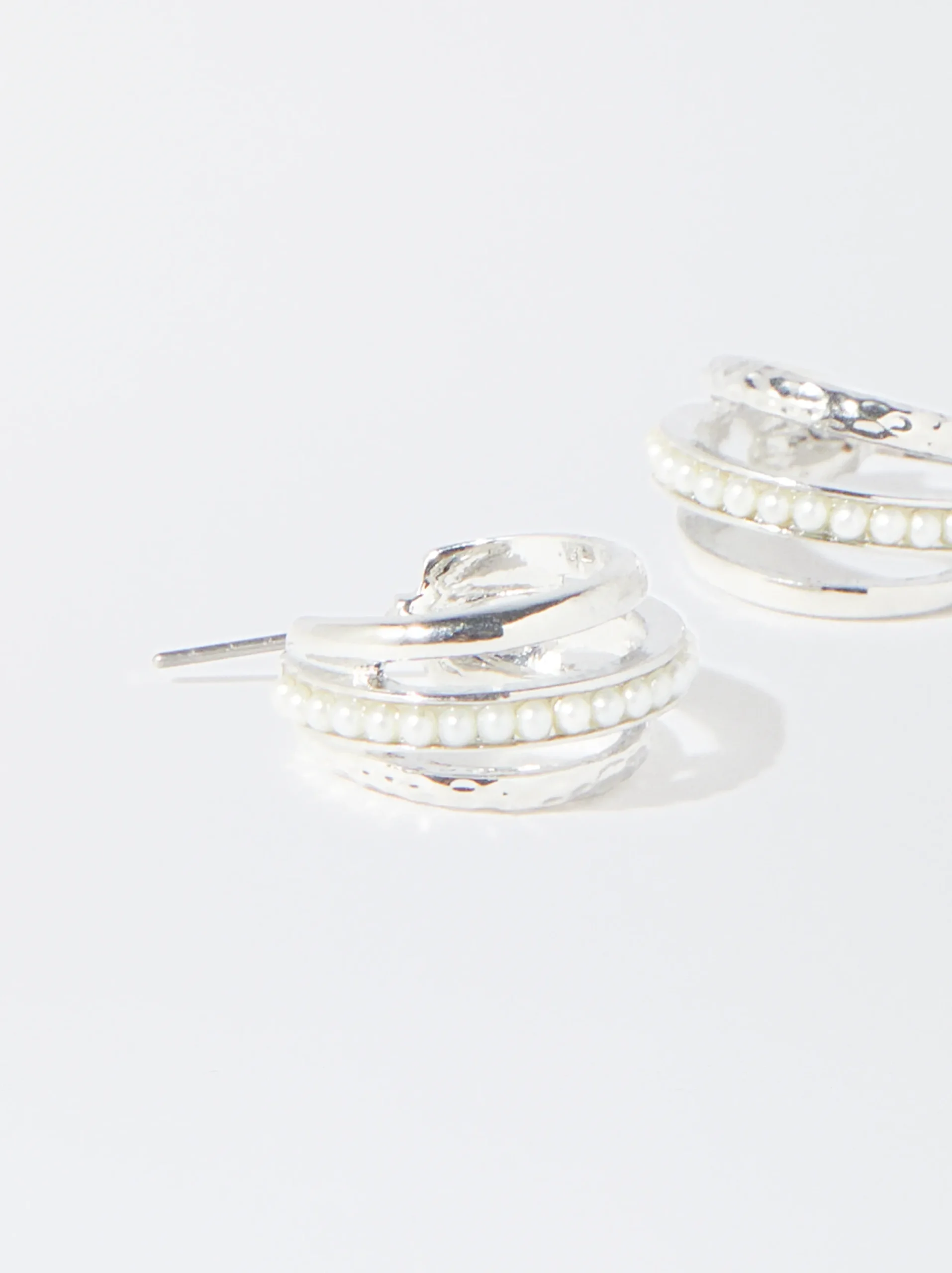 PARFOIS Aros s Con Perlas Plateado Clearance