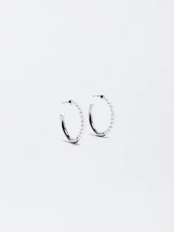 PARFOIS Aros s Con Perlas Plateado Clearance