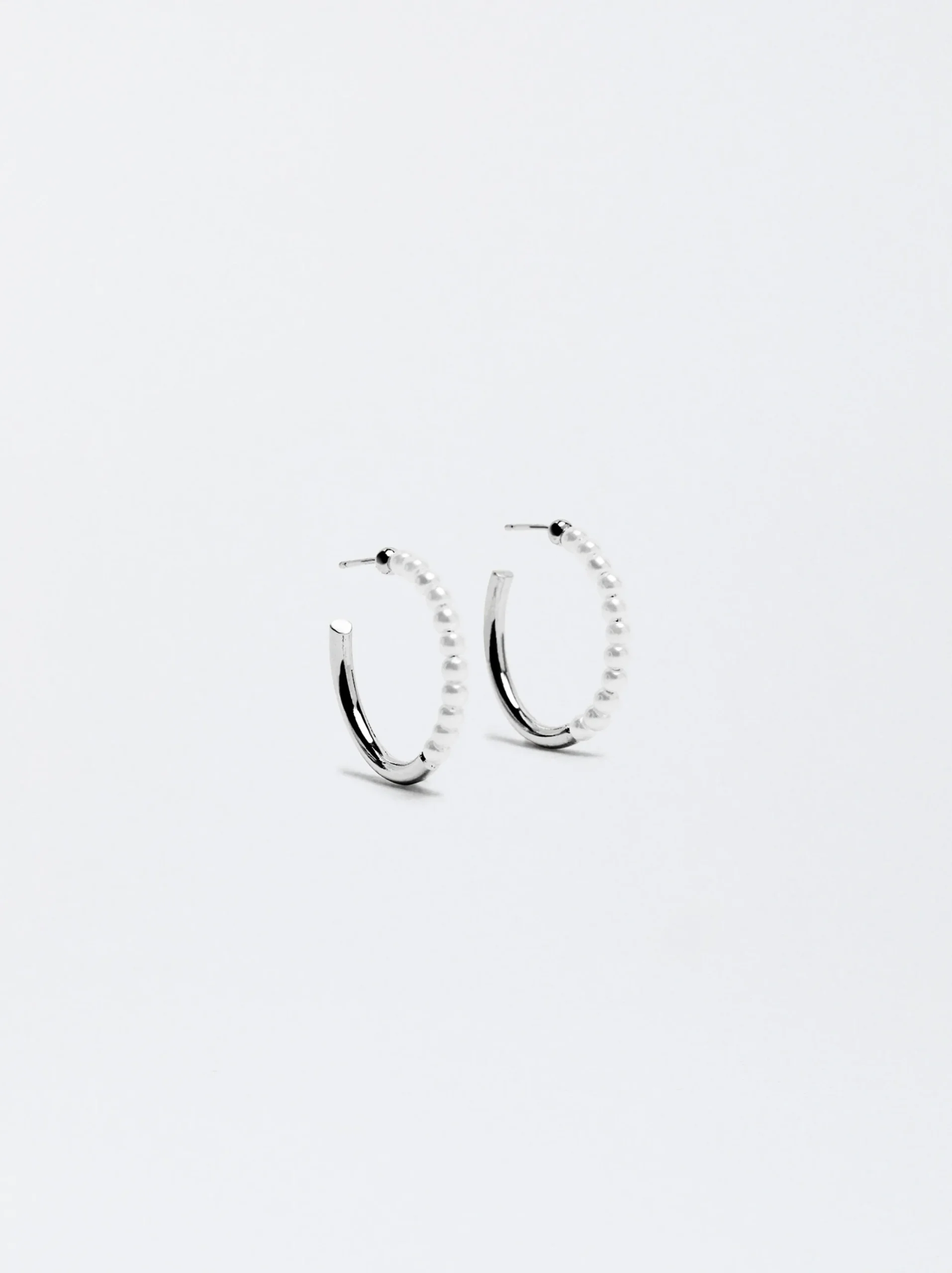 PARFOIS Aros s Con Perlas Plateado Clearance