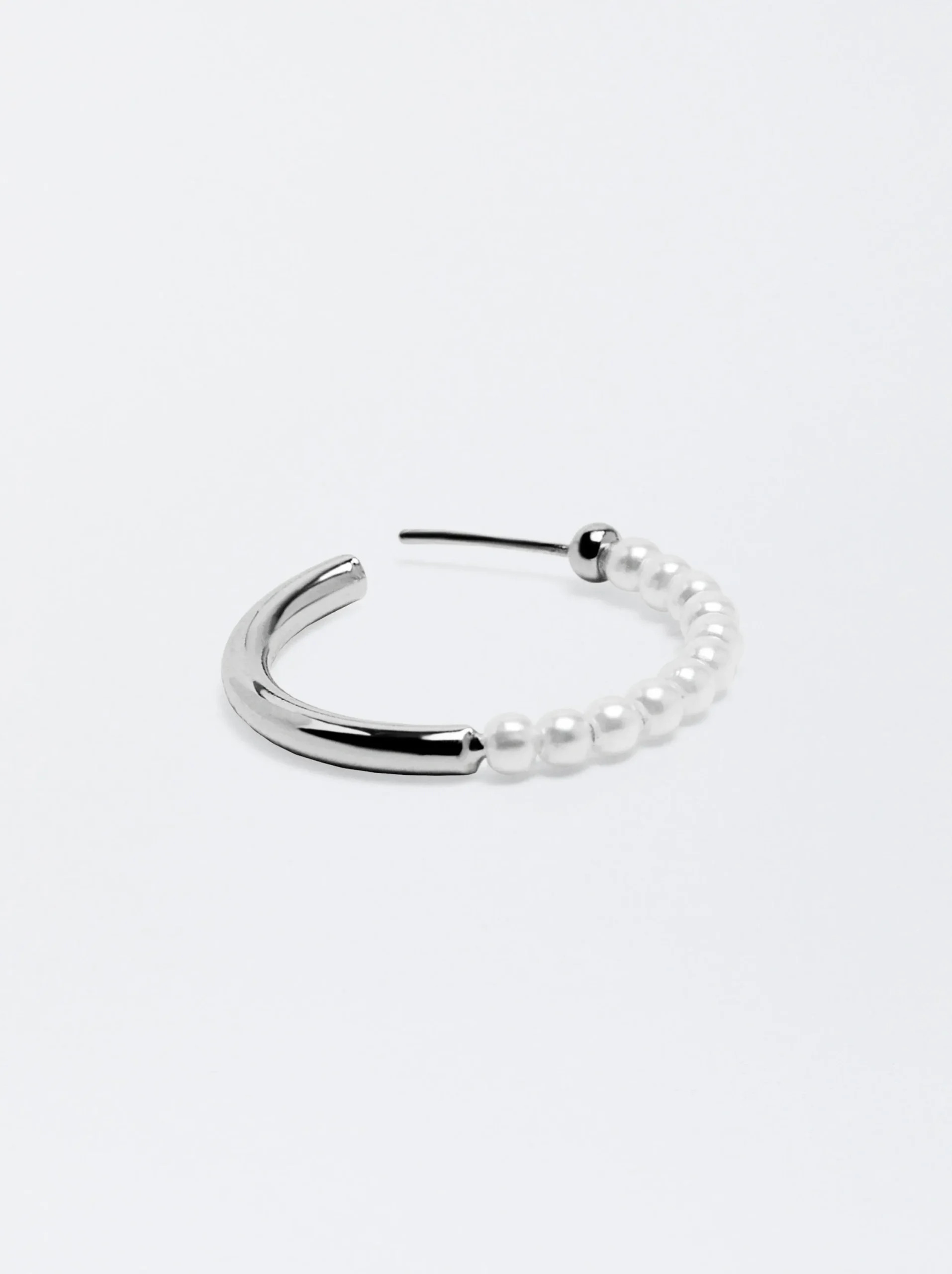 PARFOIS Aros s Con Perlas Plateado Clearance