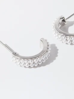 PARFOIS Aros s Con Perlas Plateado Sale