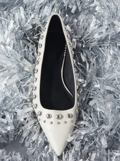 PARFOIS Bailarina Tachas Metálicas Blanco Store
