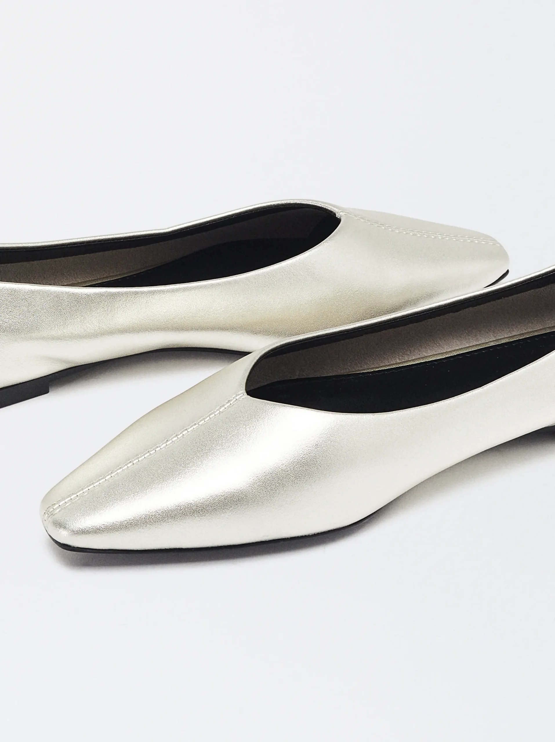 PARFOIS Bailarinas De Piel Dorado Outlet