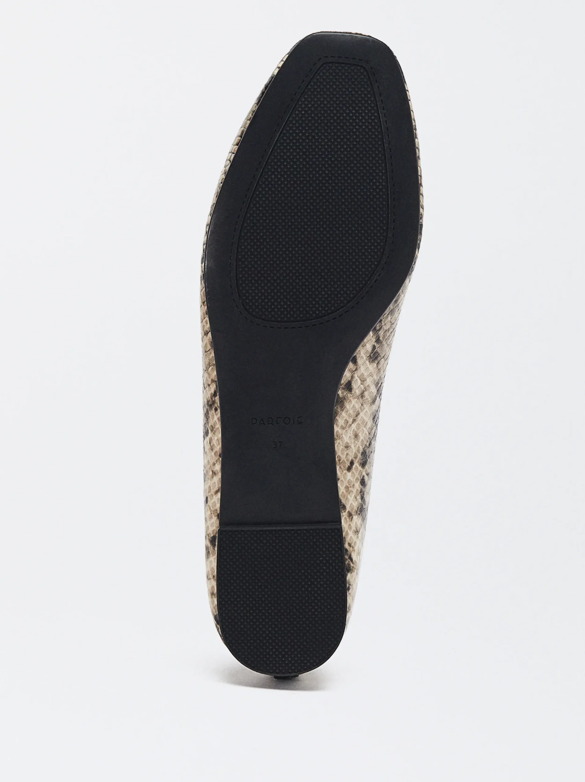 PARFOIS Bailarinas Estampado Animal Con Lazo Beige New