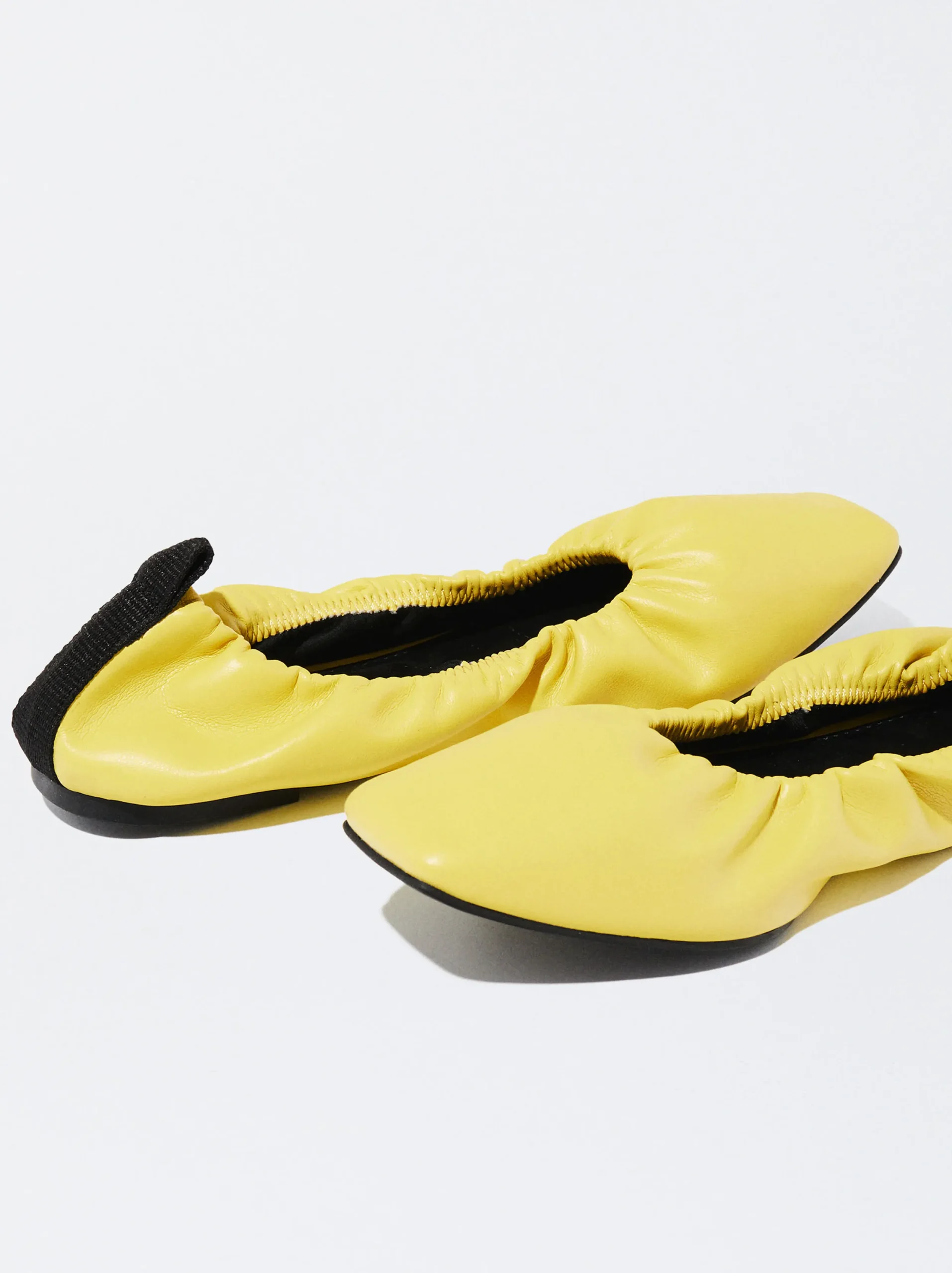 PARFOIS Bailarinas Nylon Estampado Animal Amarillo New
