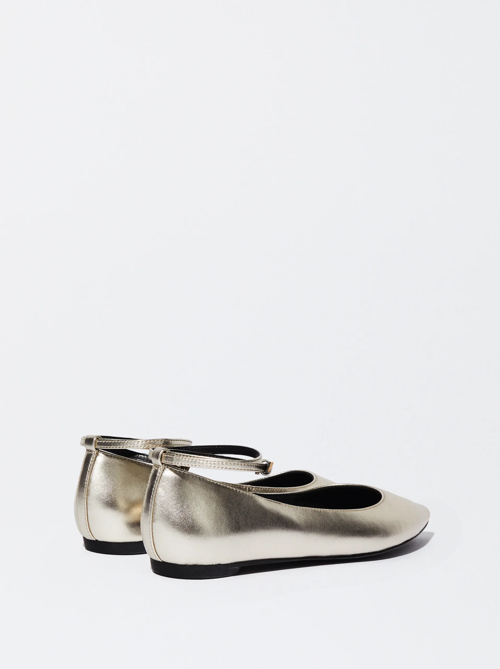 PARFOIS Bailarinas Piel Metalizadas Dorado Cheap