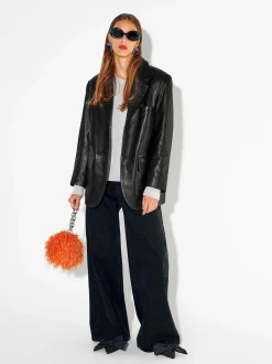 PARFOIS Blazer De Piel Negro Shop