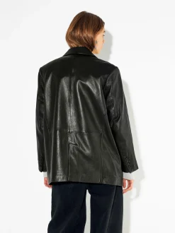 PARFOIS Blazer De Piel Negro Shop