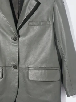 PARFOIS Blazer De Piel Gris Flash Sale