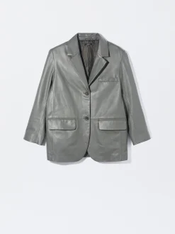 PARFOIS Blazer De Piel Gris Flash Sale