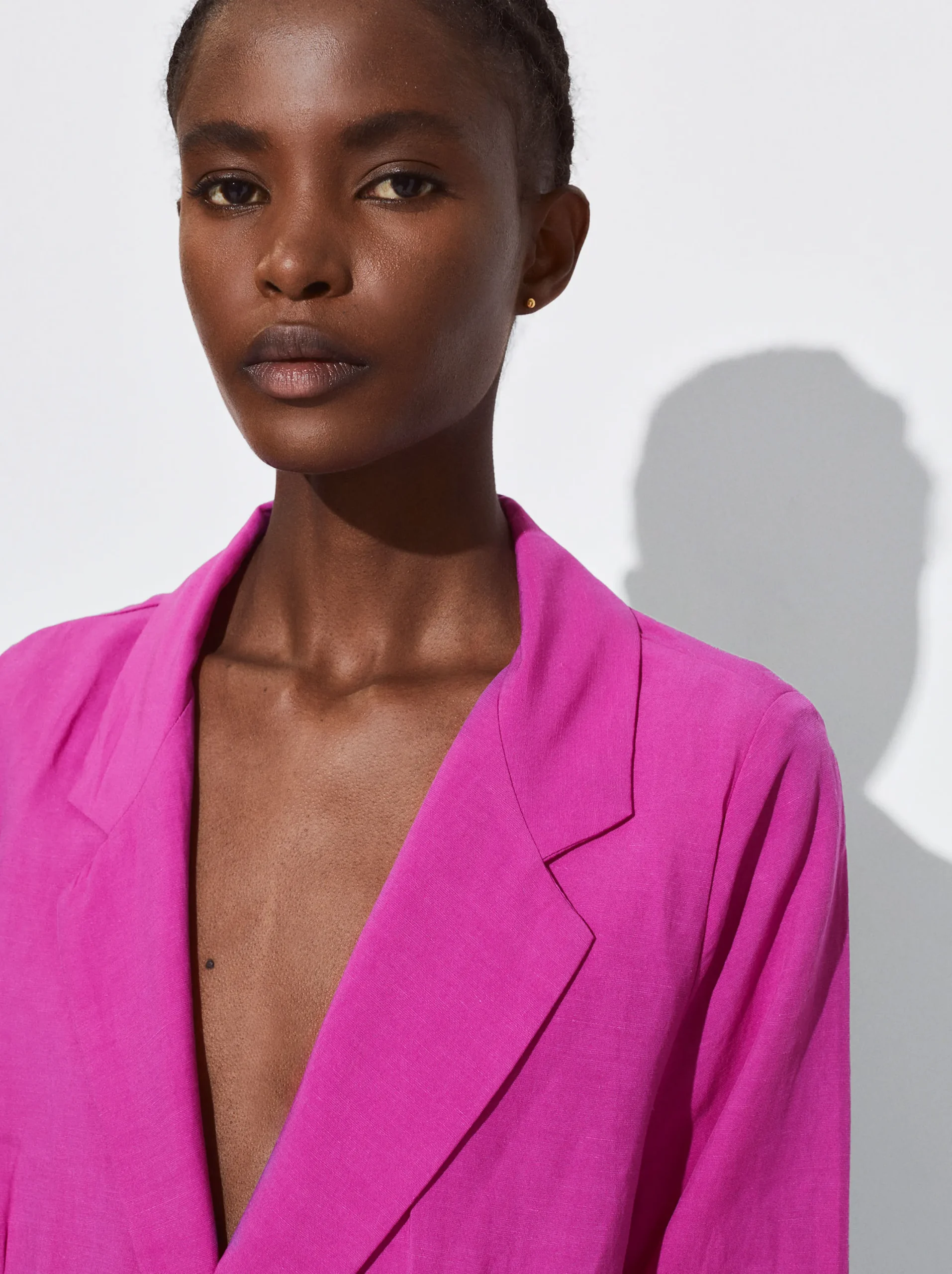 PARFOIS Blazer Lino Fucsia New