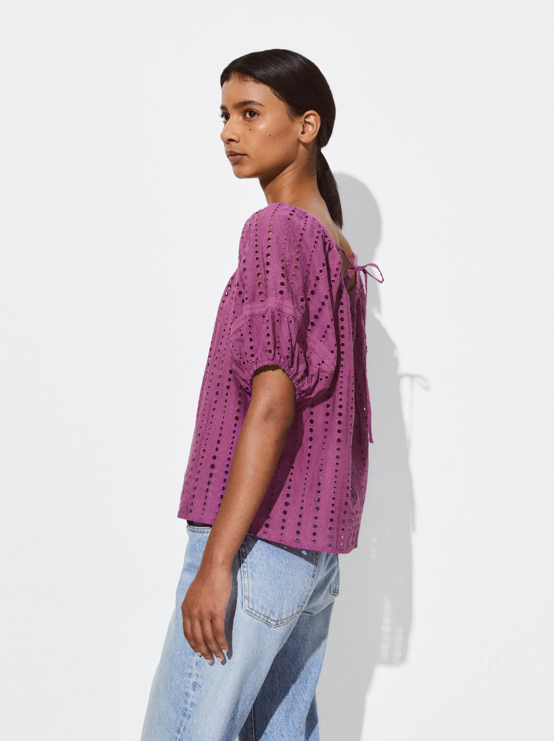 PARFOIS Blusa Con Bordados Violeta Online