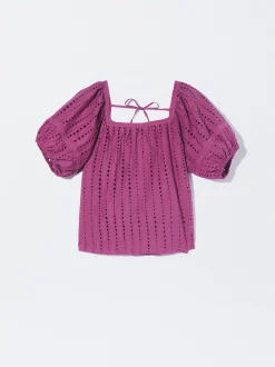 PARFOIS Blusa Con Bordados Violeta Online