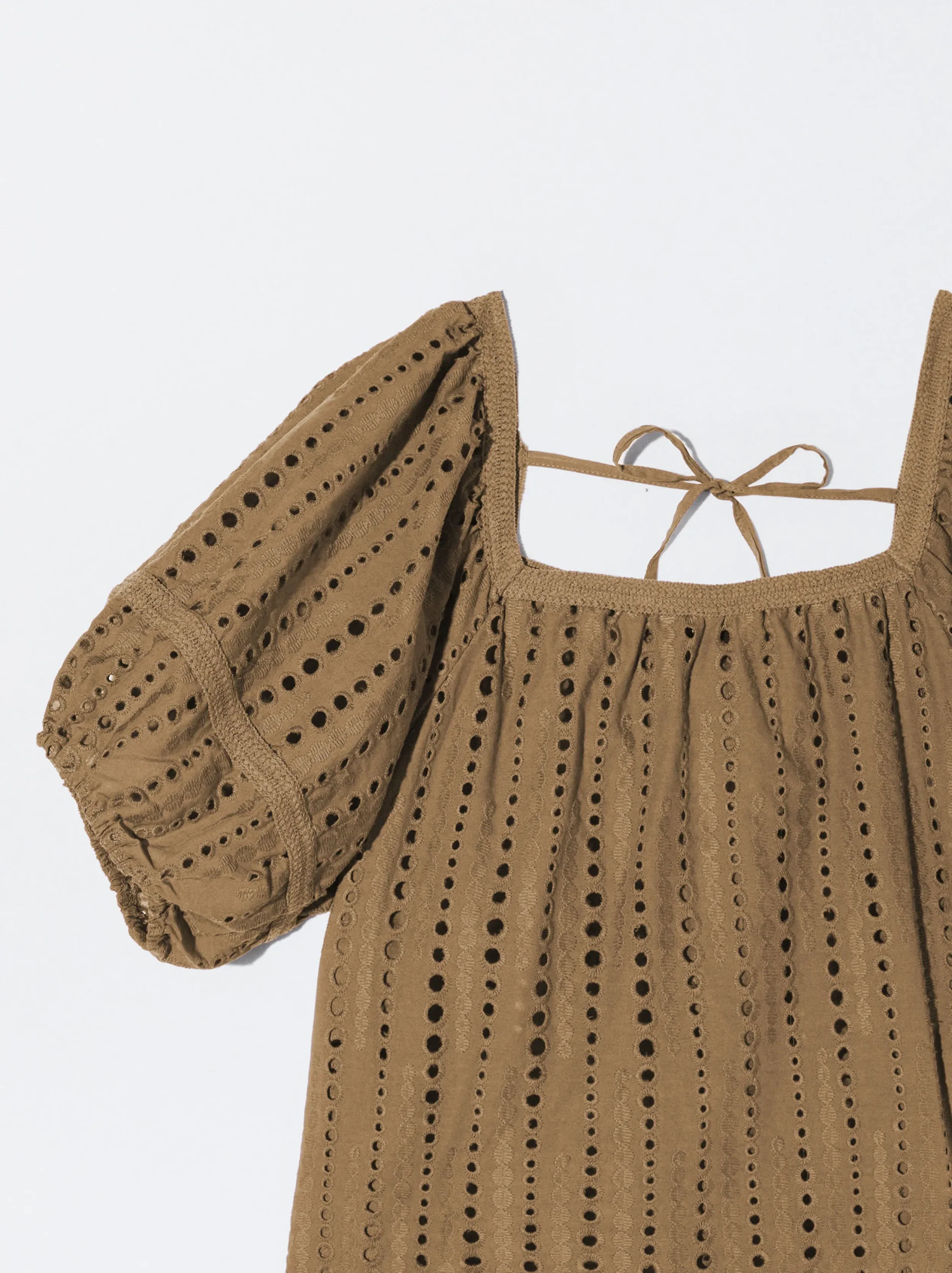 PARFOIS Blusa Con Bordados Marrón Discount