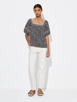 PARFOIS Blusa Con Bordados Negro Fashion