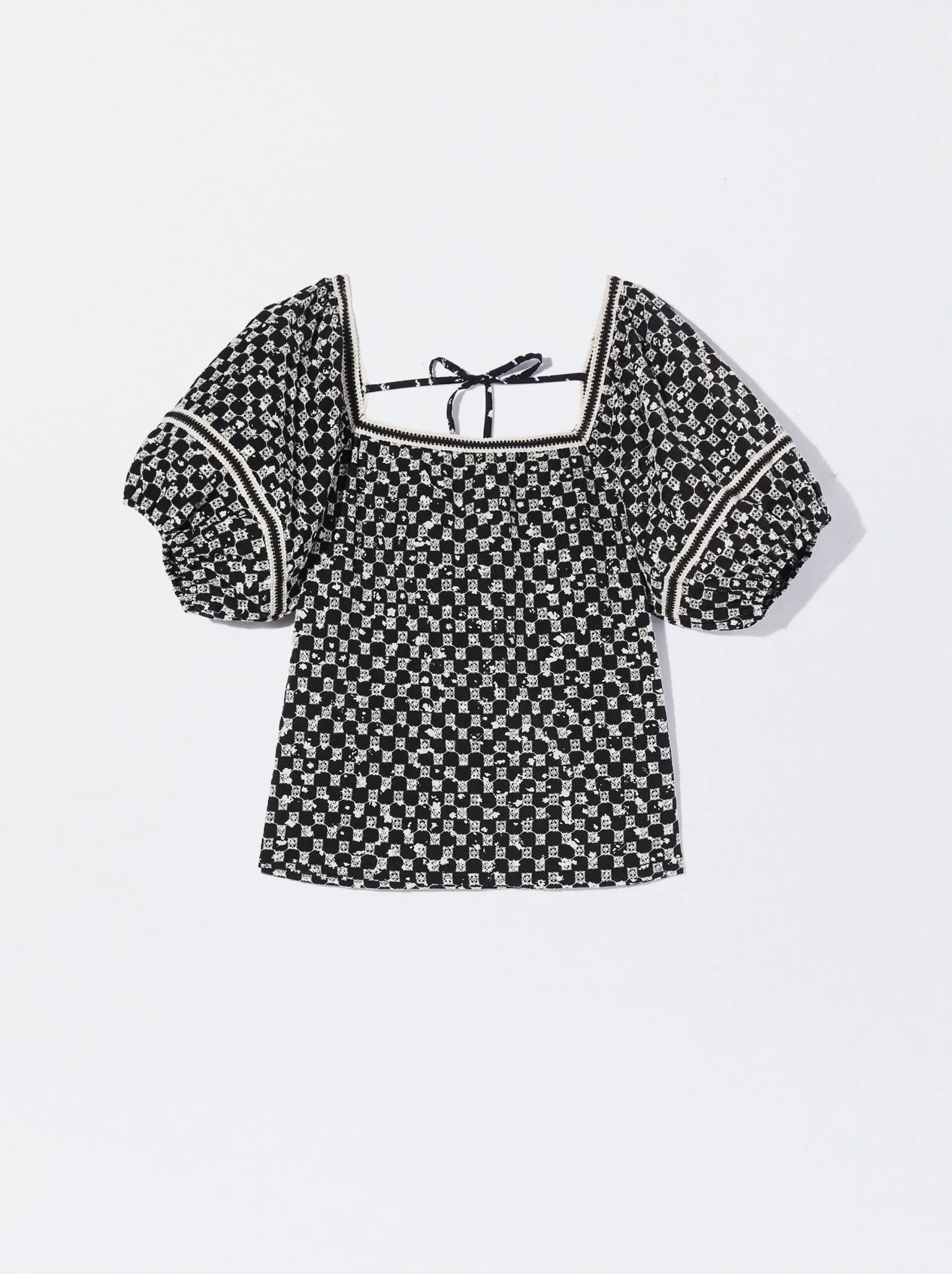 PARFOIS Blusa Con Bordados Negro Fashion