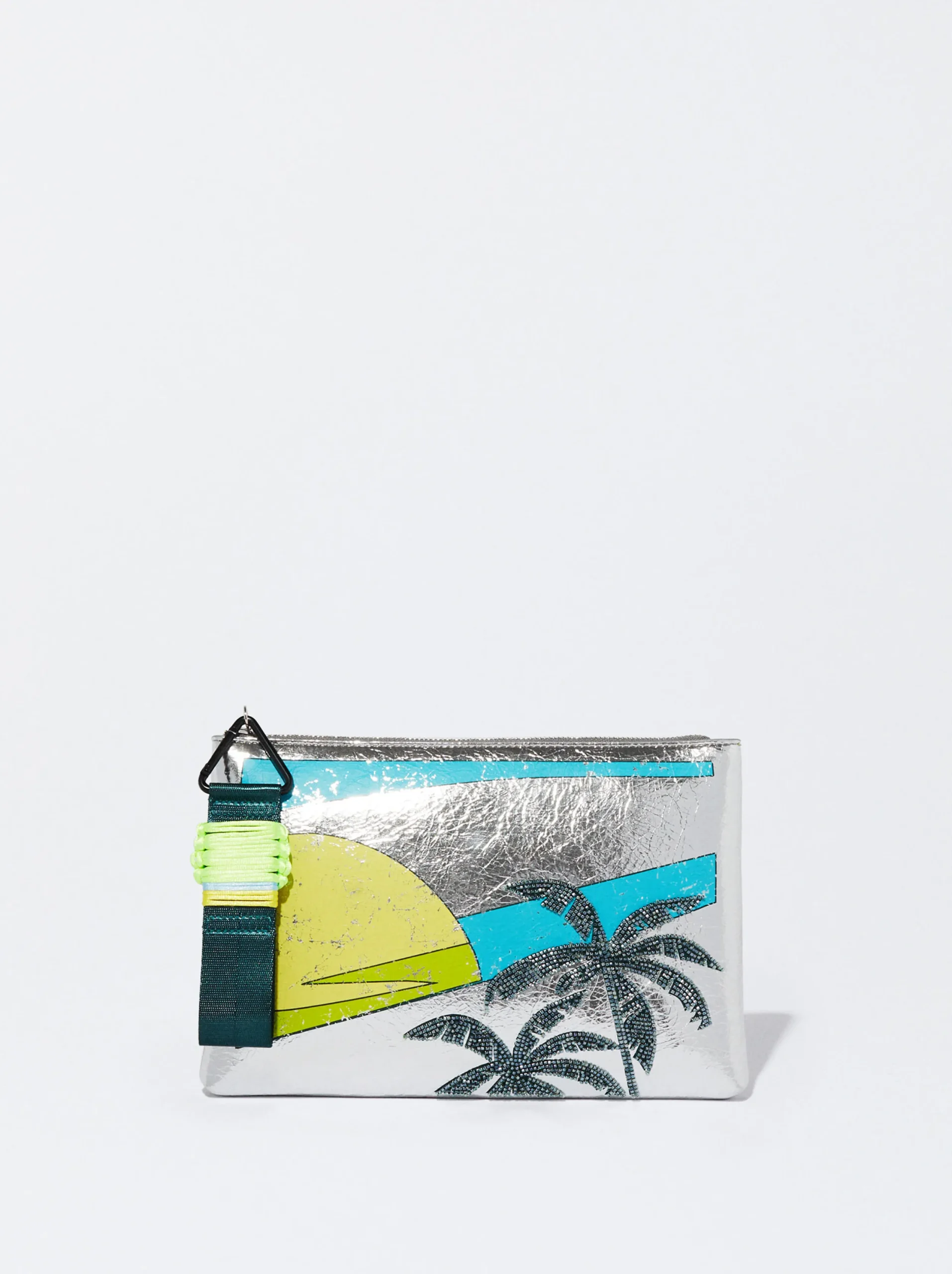 PARFOIS Bolso Metalizado Estampado Plateado Cheap