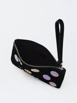 PARFOIS Bolso Multiusos De Ante Negro Cheap