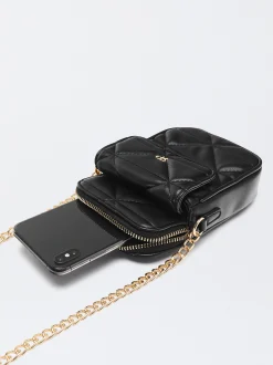 PARFOIS Bolso Para Móvil Acolchado Negro Best Sale