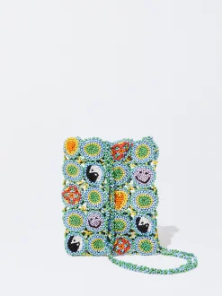 PARFOIS Bolso Para Móvil Con Abalorios Azul Best Sale