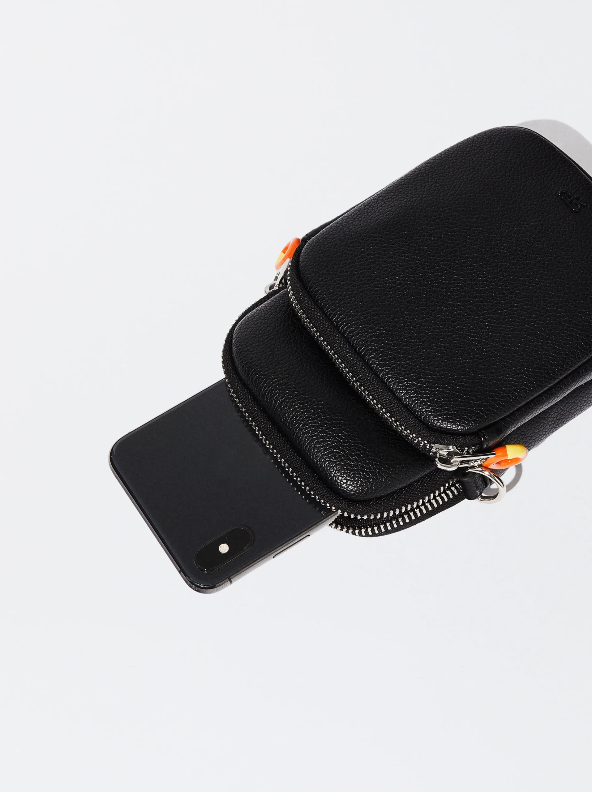 PARFOIS Bolso Para Móvil Con Bandolera Negro Fashion