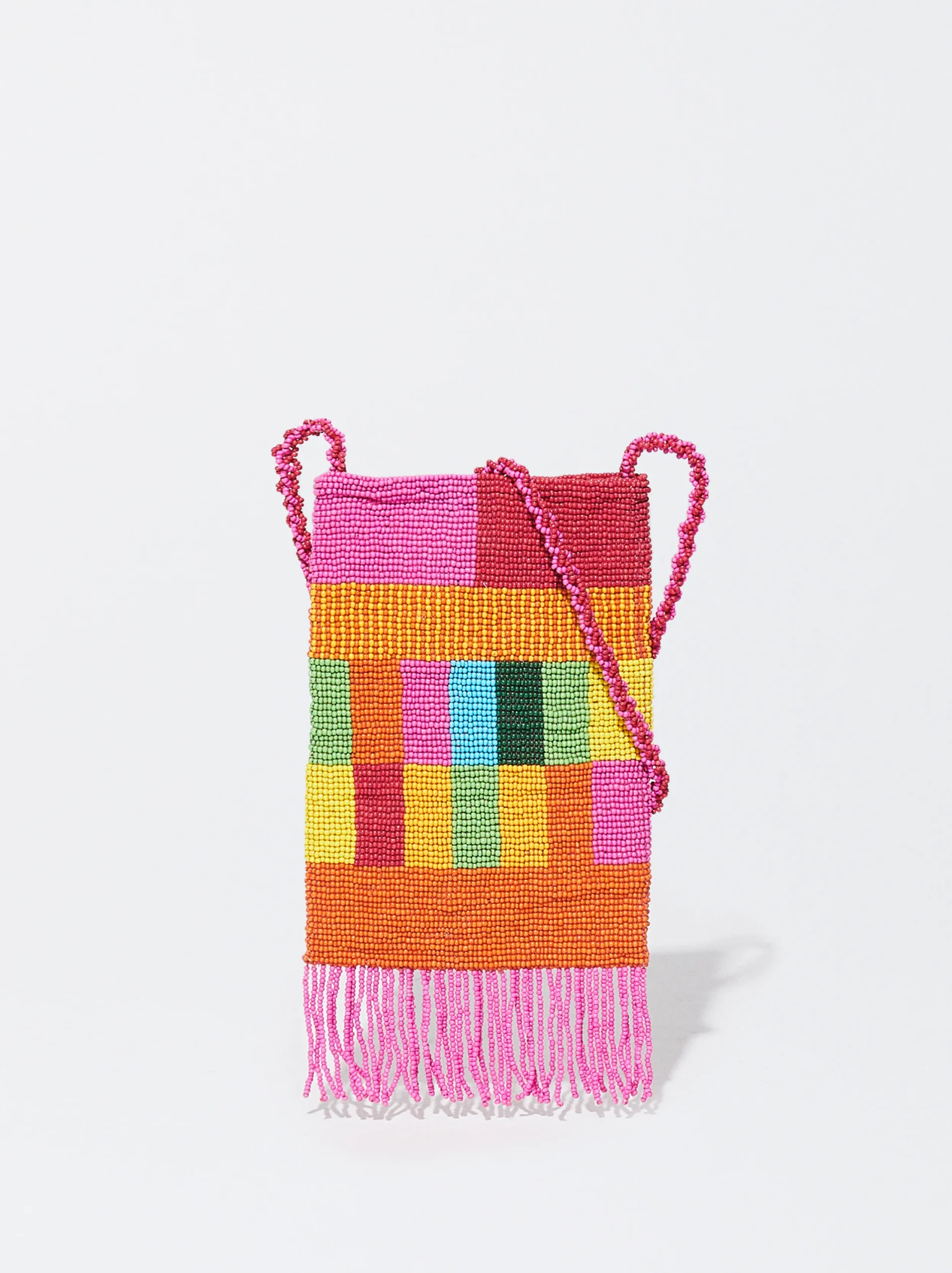PARFOIS Bolso Para Móvil Con Abalorios Rosa New