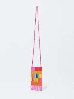 PARFOIS Bolso Para Móvil Con Abalorios Rosa New