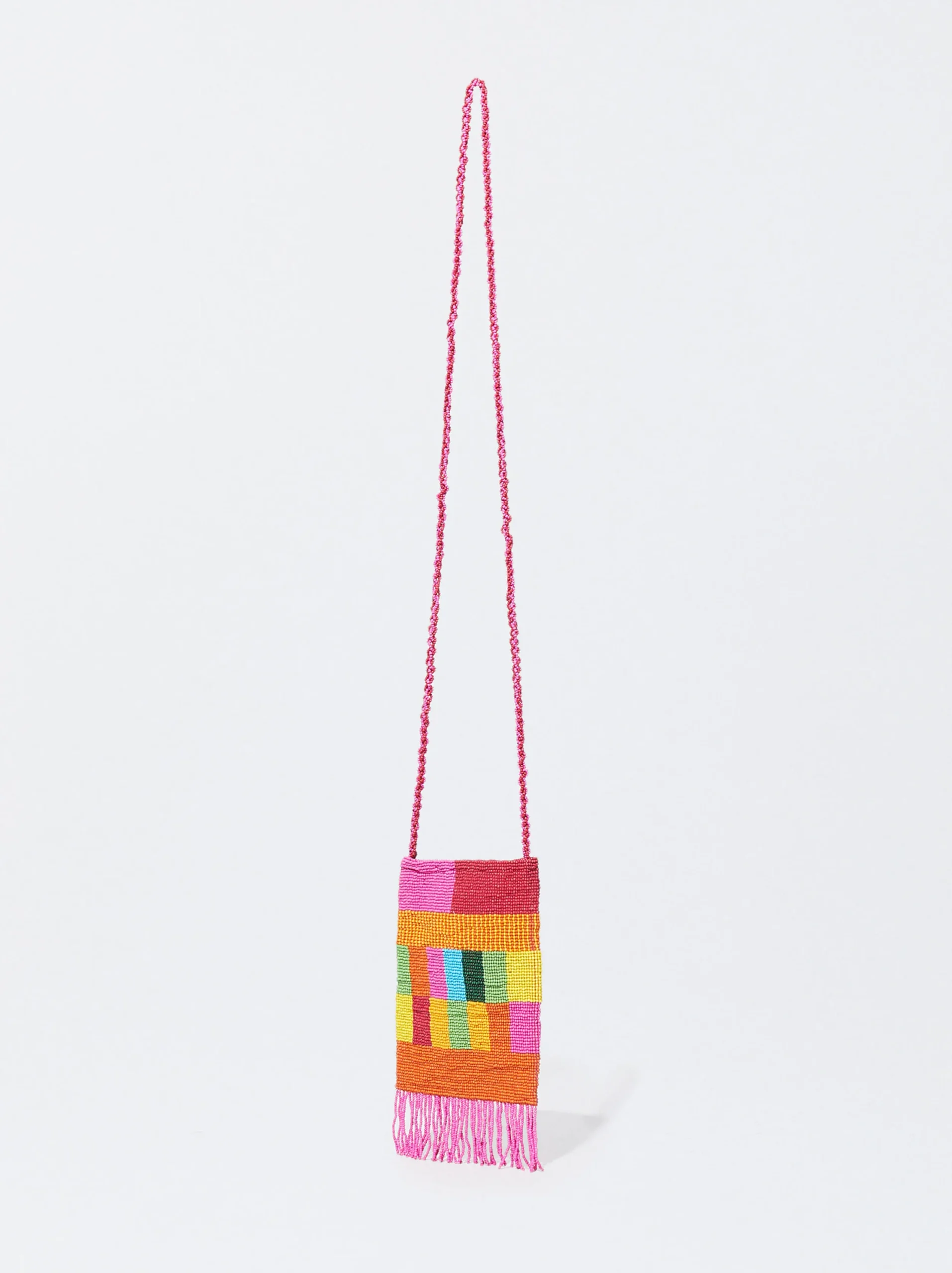 PARFOIS Bolso Para Móvil Con Abalorios Rosa New