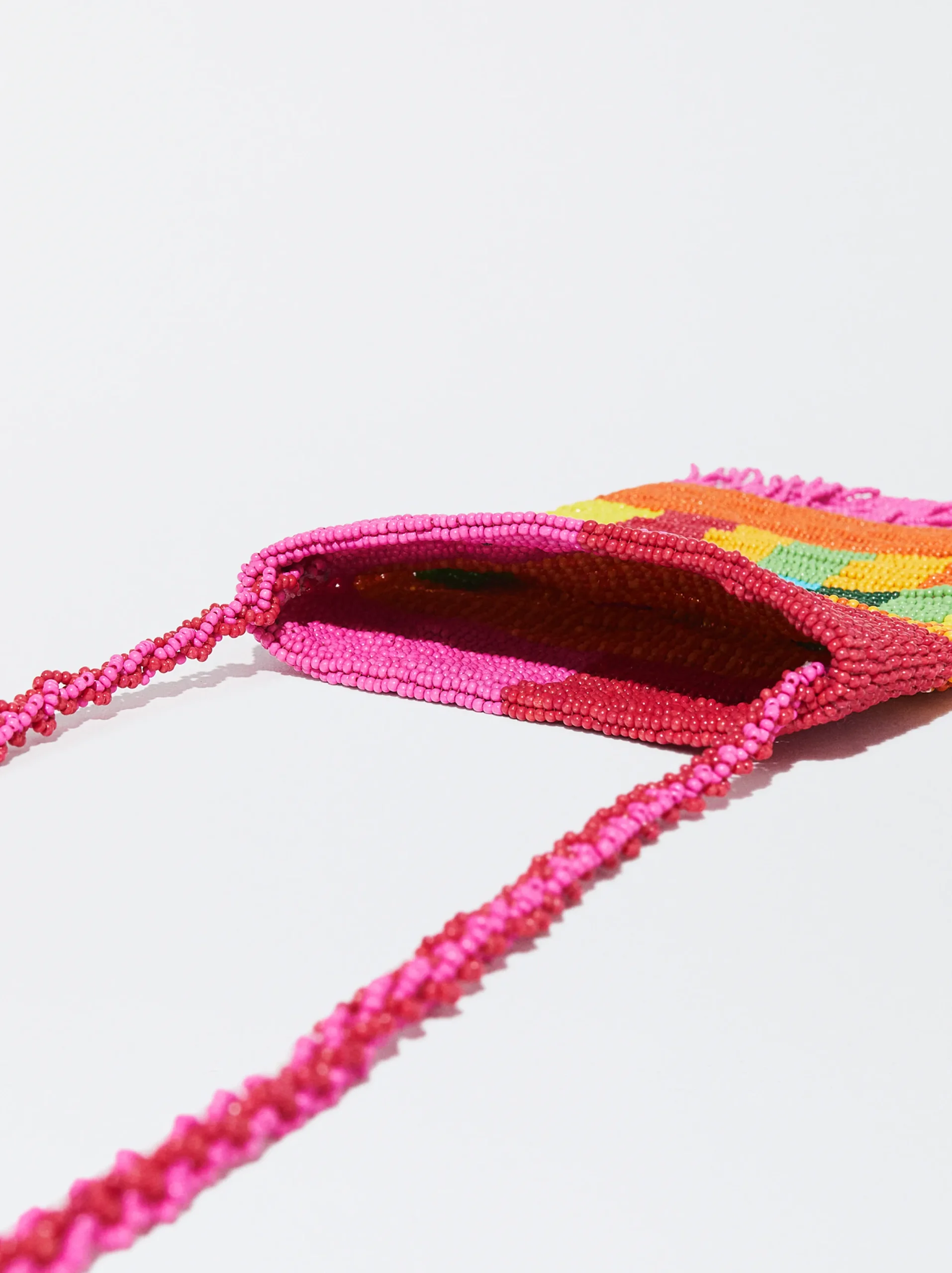 PARFOIS Bolso Para Móvil Con Abalorios Rosa New