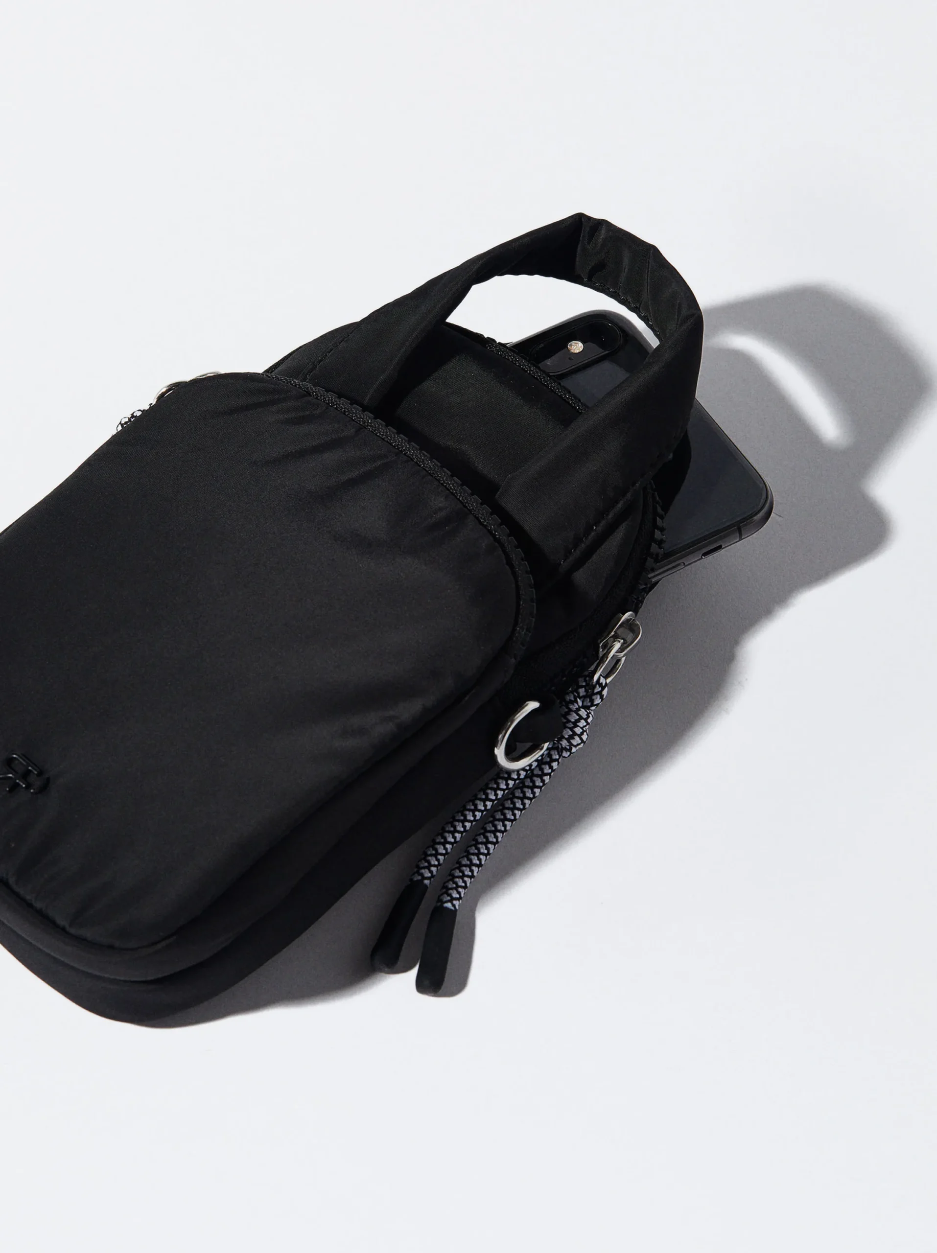 PARFOIS Bolso Para Móvil De Nylon Negro Clearance