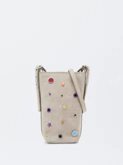 PARFOIS Bolso Para Móvil De Ante Gris Cheap