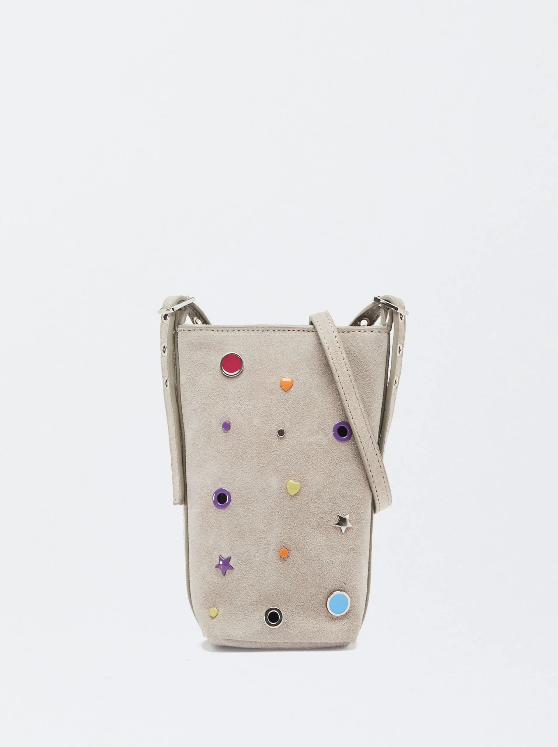 PARFOIS Bolso Para Móvil De Ante Gris Cheap
