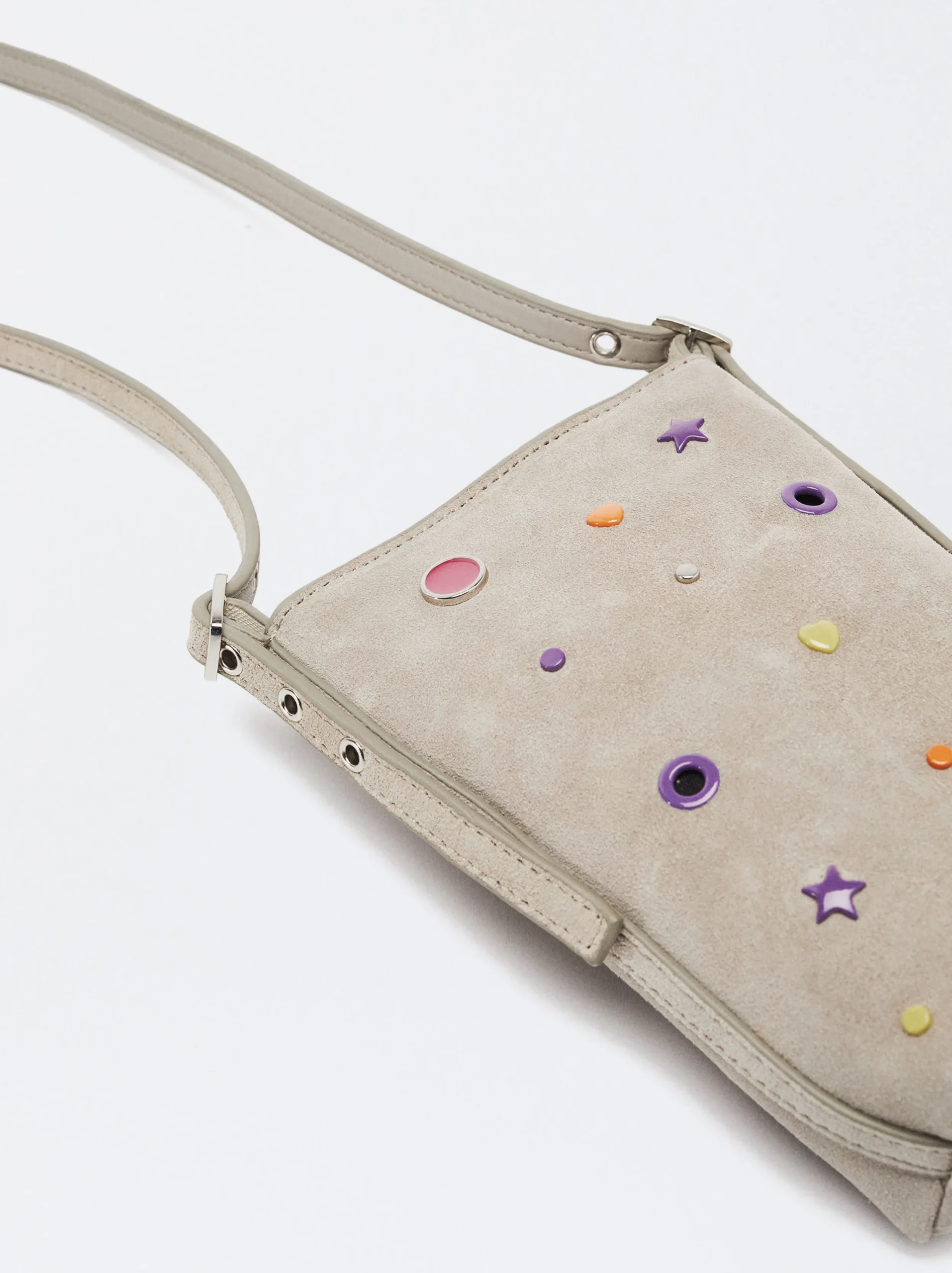 PARFOIS Bolso Para Móvil De Ante Gris Cheap